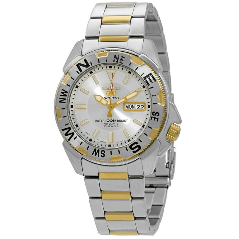 Seiko Men's 5 Sports Silver Dial Watch - SNZF08J1 - Walmart.com