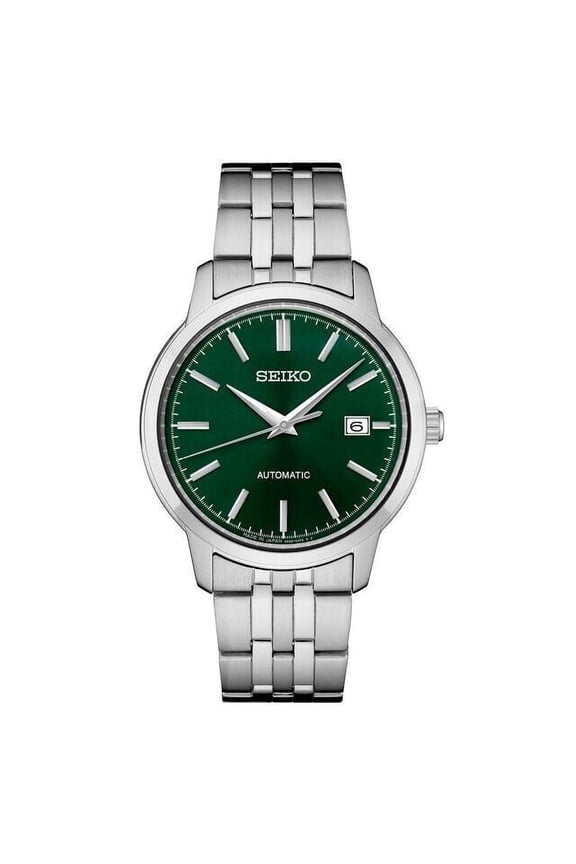 Men's Analog Automatic  Green Dial Watch with Stainless Steel Strap SRPH89