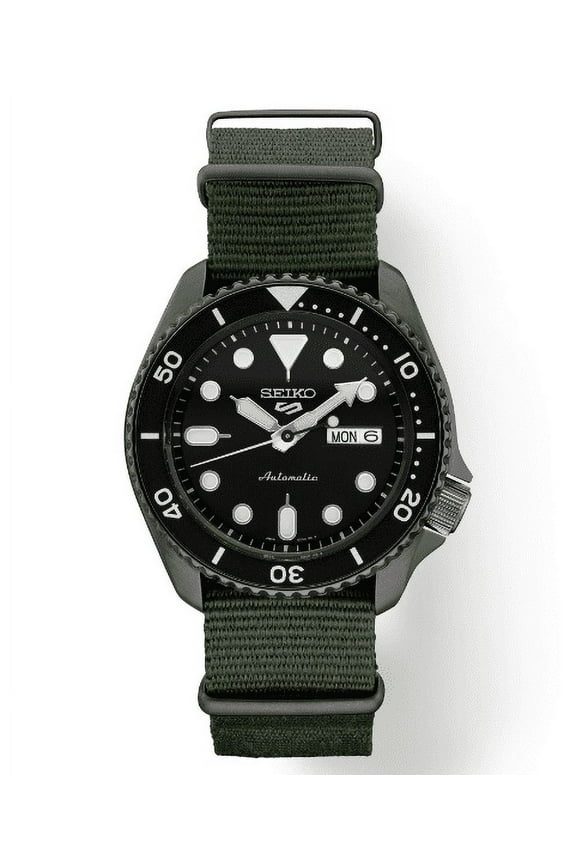 Men's Automatic 5 Sports Green Nylon Strap Watch 42.5mm