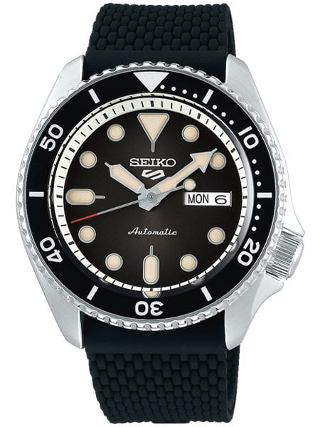 Seiko Men's Automatic Sport Black Silicone Mesh Strap Watch 42.5mm ...