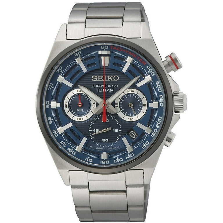 Seiko Men's SSB407P1 Chronograph Quartz Watch, Blue Dial