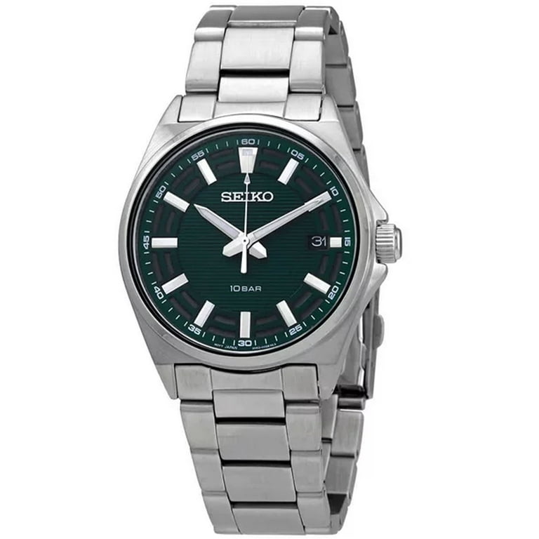 Seiko Men's SUR503P1 Quartz Watch, Green Dial, Stainless Steel