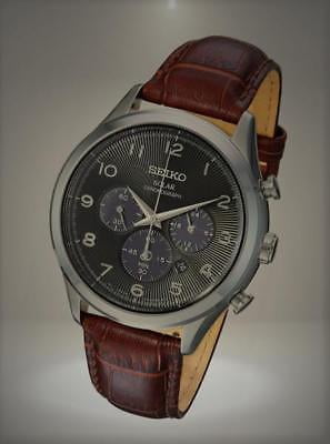 Seiko Men s Core Solar Chronograph Black Dial Watch SSC565