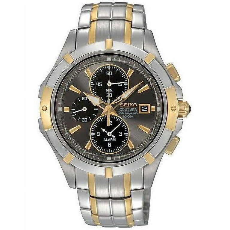 Seiko Men s Coutura Chronograph Two Tone Watch SNAE56 Walmart