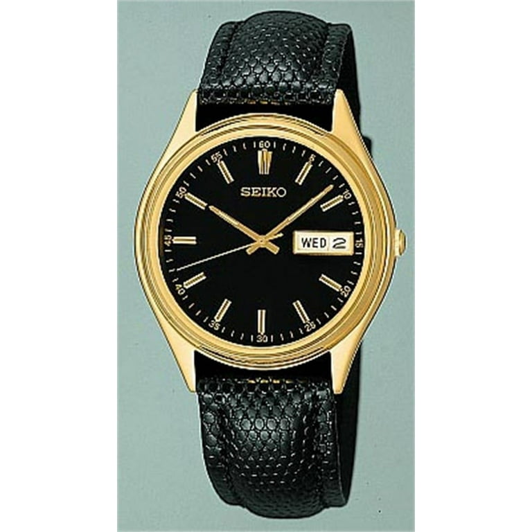 Seiko Men's Day Date Gold Plated Dress Watch SGG490