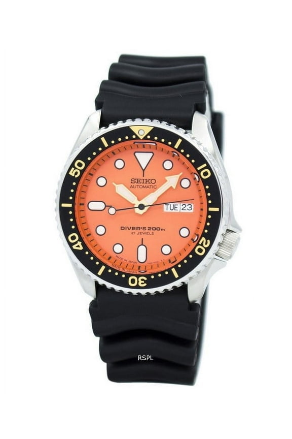 Men's Diver Orange Dial Automatic Watch SKX011J1