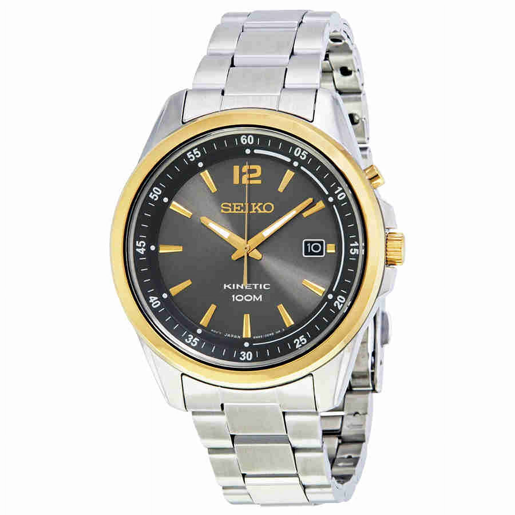 Seiko Men's Kinetic Auto-Quartz with TiCN Two-Tone Steel