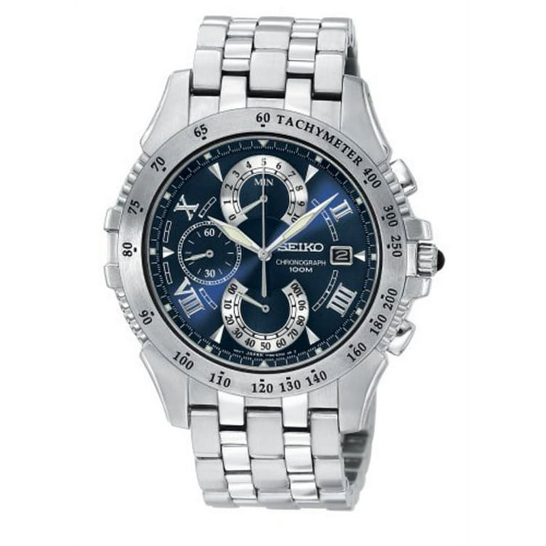 Seiko Men s Le Grand Sport Dual Chronograph Stainless Steel Blue