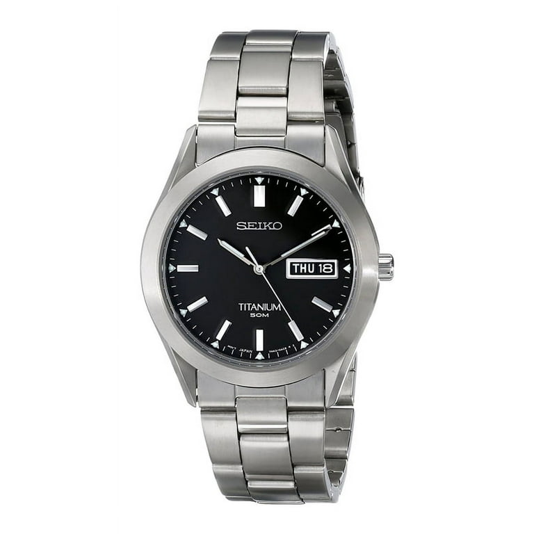 Seiko Men s Le Grand Sport Titanium Round Black Dial Watch SLC033