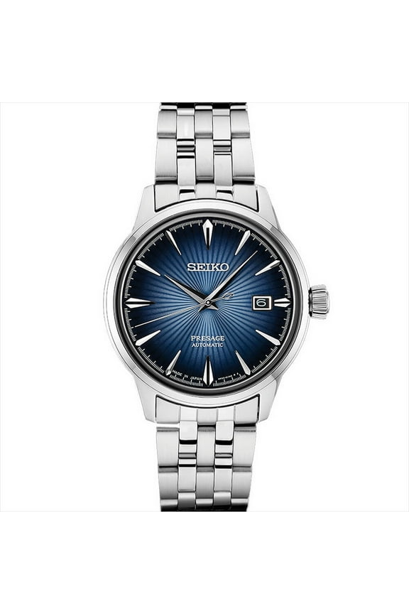 Men's Presage 23 Jewel Automatic Blue Dial 50M Water Resistance Watch with Date