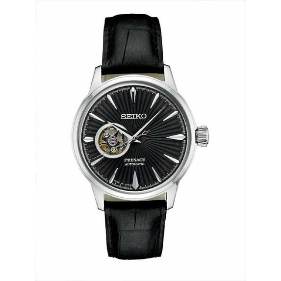 Seiko Men's Presage 24 Jewel Automatic Leather Strap Watch