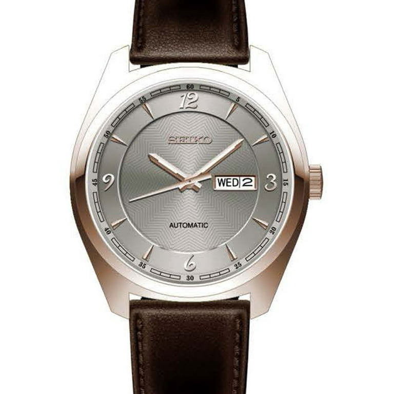 Seiko Men's Recraft Automatic Stainless Steel Case Brown Leather