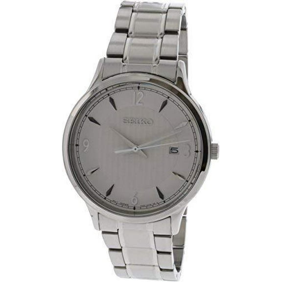 Seiko Men's SGEH79 Silver Stainless-Steel Japanese Quartz Dress Watch
