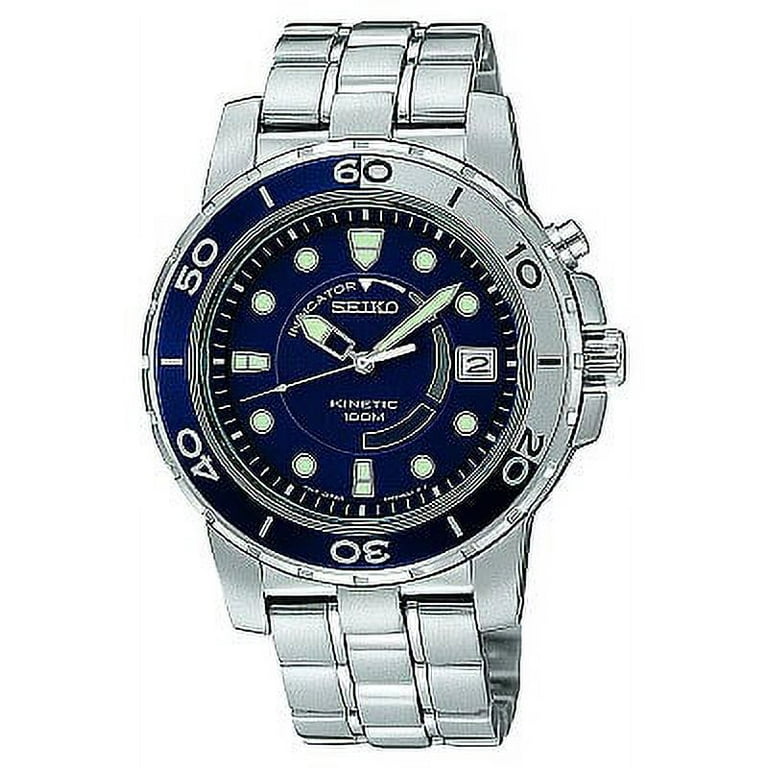 SEIKO ソーラー 腕時計 青　SK Seiko Men's SKA387 Kinetic Blue Dial Dive Watch - Walmart.com