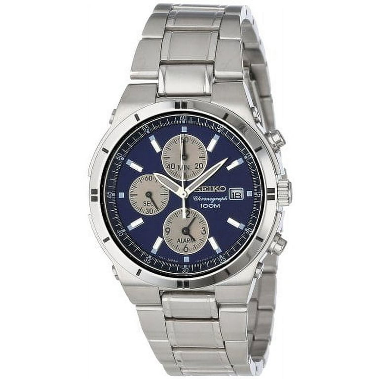 Seiko Men's SNA695 Alarm Chronograph Silver-Tone Watch - Walmart.com
