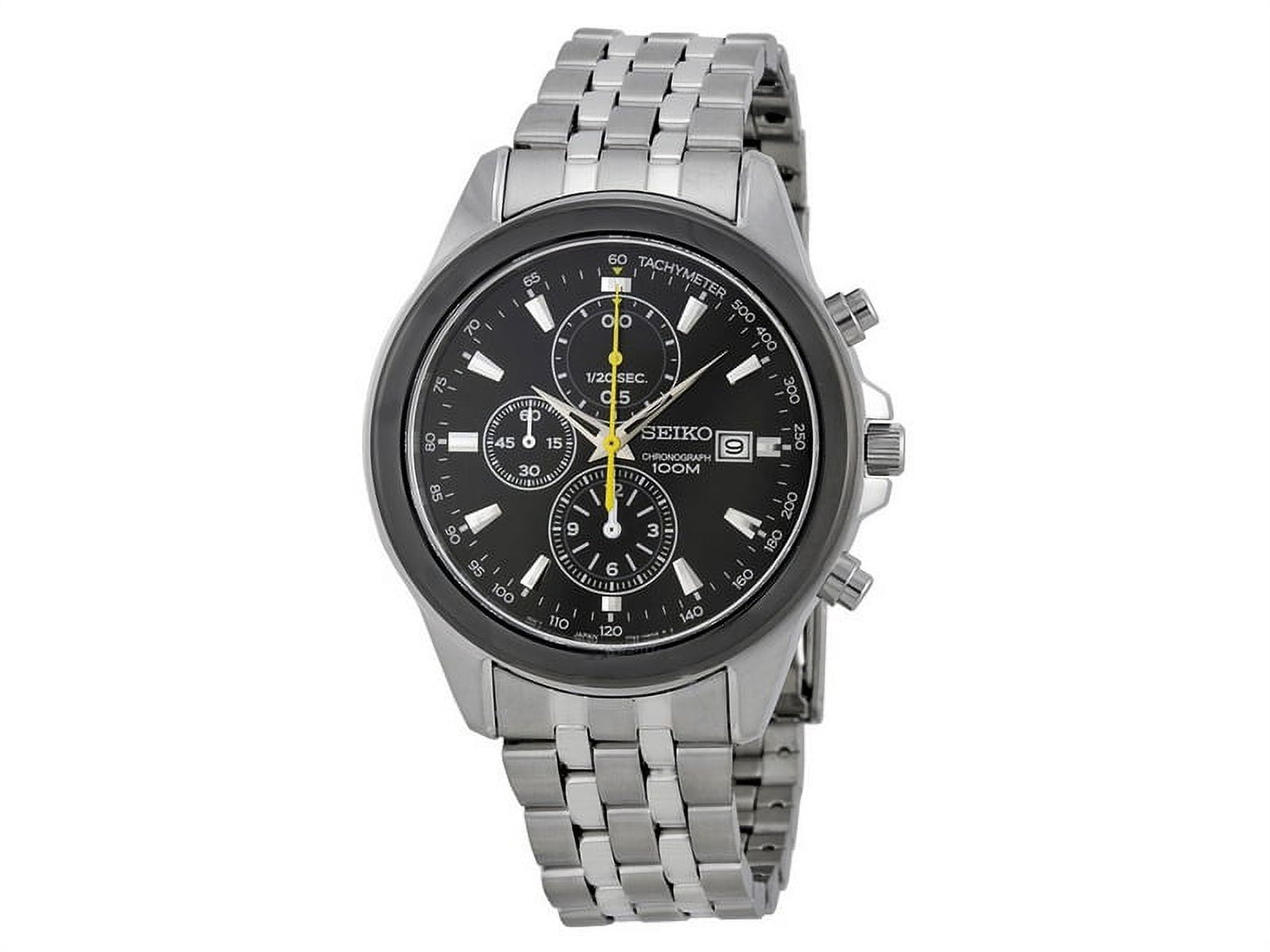 Seiko Men's SNDF09 Chronograph Silver Steel Bracelet With