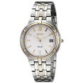 thumbnail image 1 of Seiko Men's SNE066 Two Tone Solar Powered Silver Dial Watch, 1 of 4