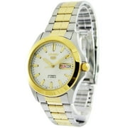 Seiko Mens SNKK94 Two Tone Stainless Steel Analog with White Dial Watch