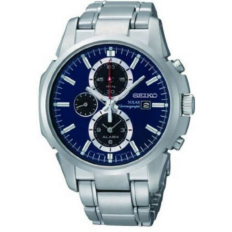 Seiko Men's Core Solar Chronograph Watch, Stainless Steel, Blue