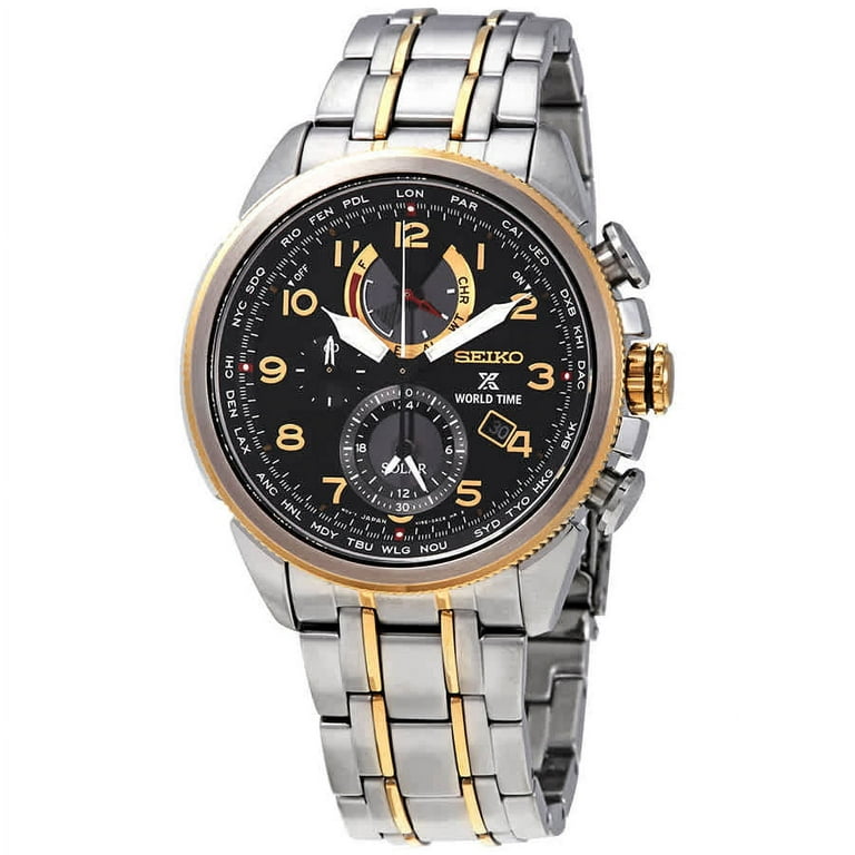 Seiko Men s SSC508 PROSPEX World Time Solar Watch