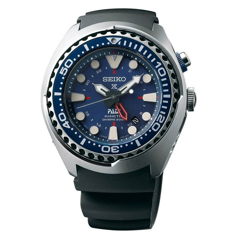 Seiko Men's SUN065 Prospex PADI Blue Dial Black Silicone Strap