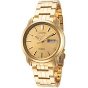 Seiko Mens Series 5 Gold Dial Watch - SNKK76K1