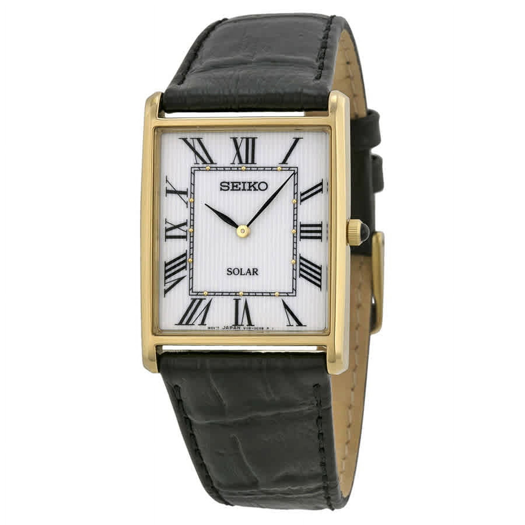 Seiko Men's Solar White Dial Black Leather Watch SUP880 Seiko Men's Solar White Dial Black Leather Watch SUP880