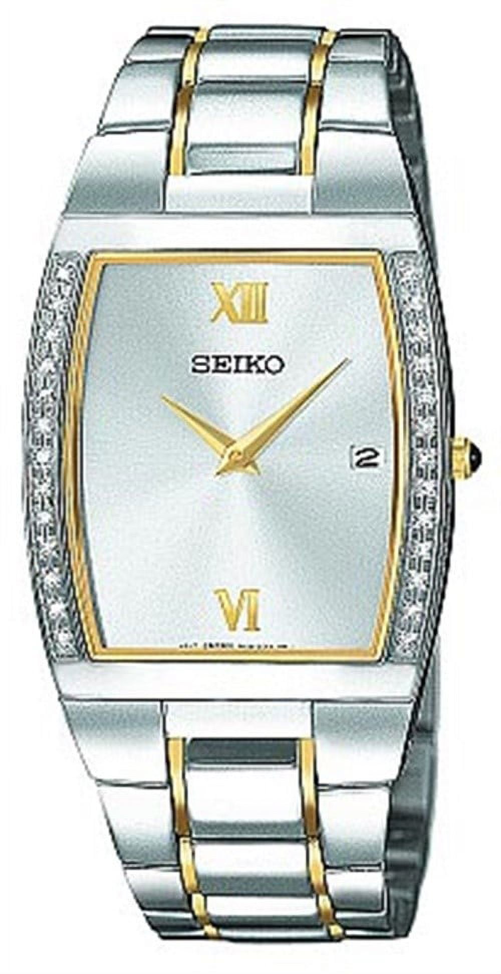 Seiko Men's Two Tone Quartz Diamond Watch SKP321 - Walmart.com