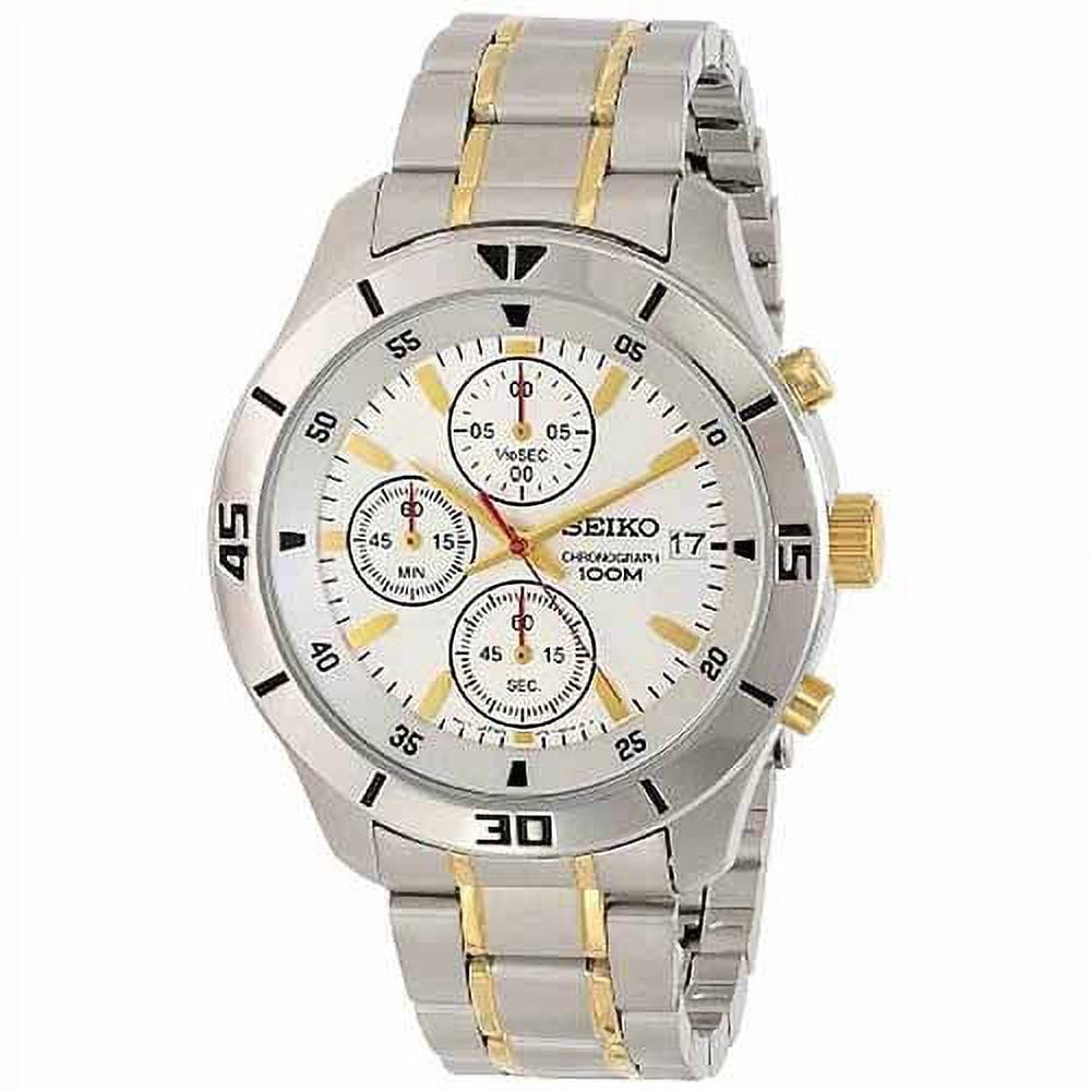 Seiko Men's Two-Tone Stainless Steel Chronograph Watch with Seiko Men's Two-Tone Stainless Steel Chronograph Watch with