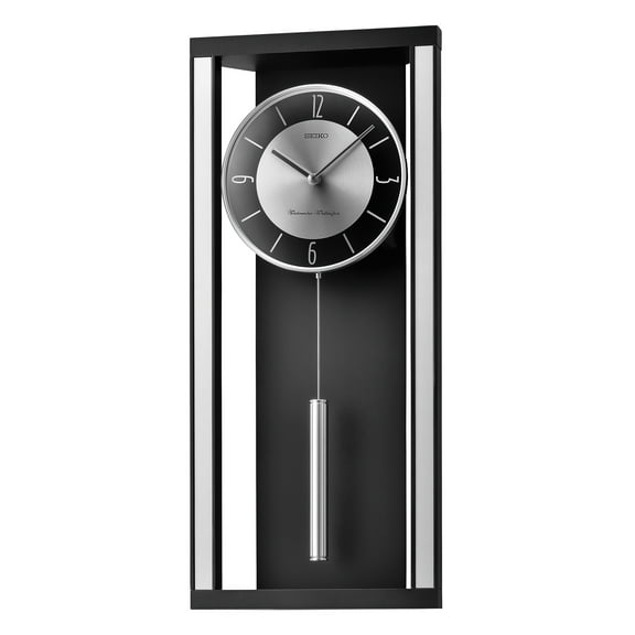 Seiko QXH068KLH Classic Modern Pendulum Wall Clock, Black