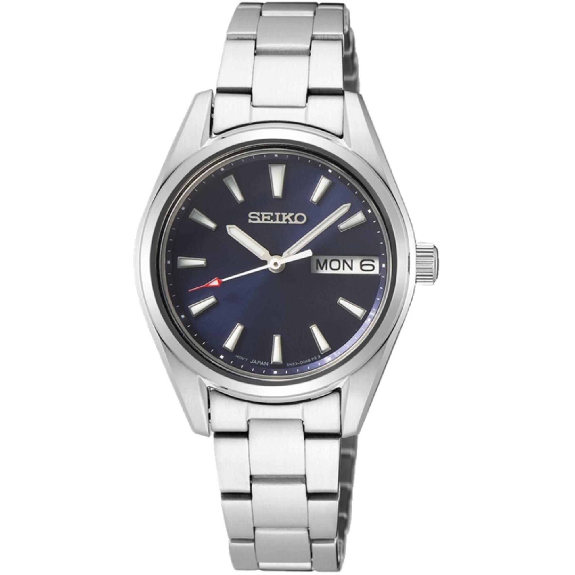 Seiko Silver Crystal-Accent Solar Ladies Bracelet Watch - Silver Amazon.com: Seiko Ladies Presage Automatic Light Blue dial  main image 2