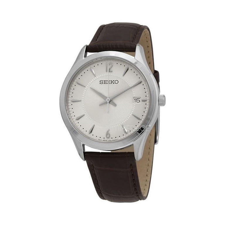 Seiko Nobel Discover More Leather Strap Beige Dial Quartz SUR421P1