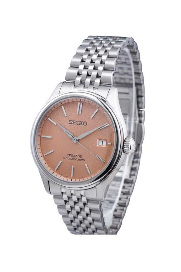 Presage Classic Araigaki Stainless Steel Orange Dial Automatic SPB467J1 100M Men's Watch