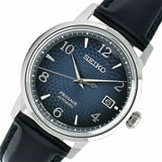 Seiko Presage Cocktail Time Blue Dial Leather Strap Mens Watch SRPE43