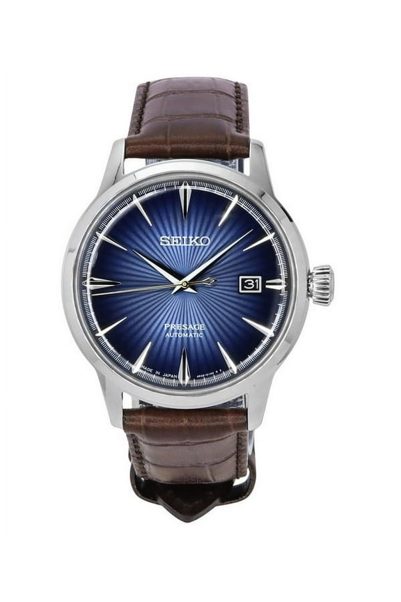 Presage Cocktail Time Calf Leather Strap Blue Dial Automatic SRPK15J1 Men's Watch