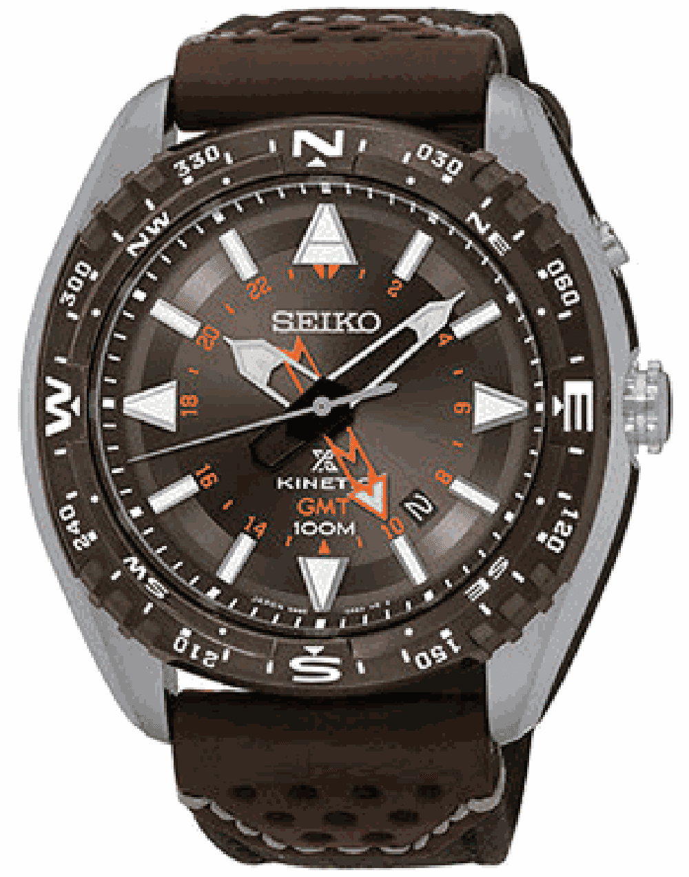 SEIKO KINETIC GMT 100M セイコー SUN061P1 Seiko Prospex GMT Brown Dial Mens Watch SUN061 - Walmart.com