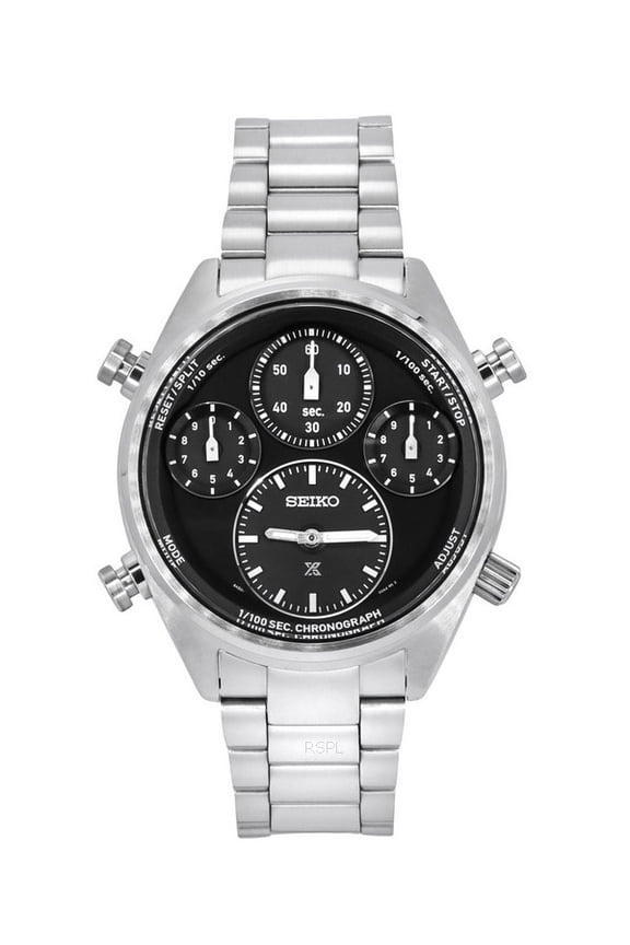 Prospex Speedtimer Chronograph Stainless Steel Black Dial Solar SFJ003P1 100M Men's Watch
