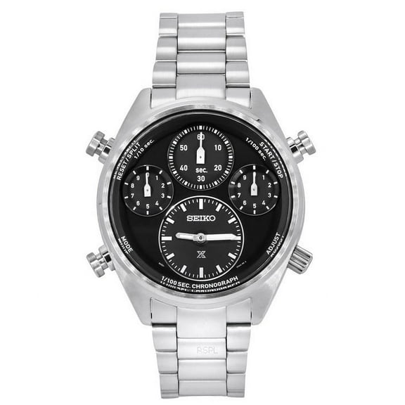 Seiko Prospex Speedtimer Chronograph Stainless Steel Black Dial Solar SFJ003P1 100M Men's Watch