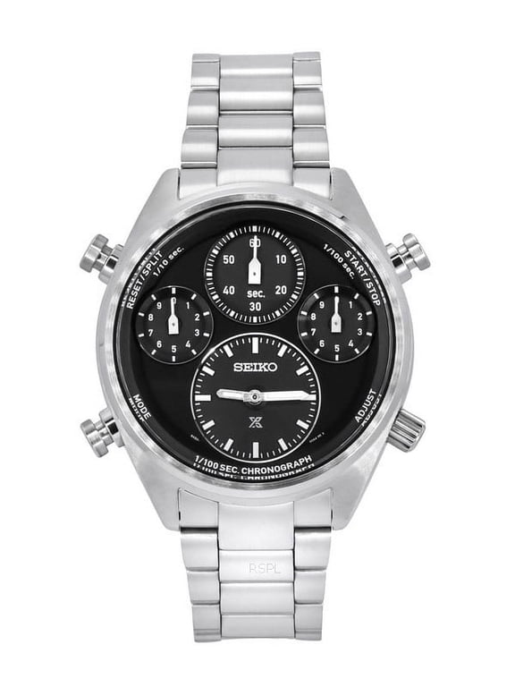 Prospex Speedtimer Chronograph Stainless Steel Black Dial Solar SFJ003P1 100M Men's Watch