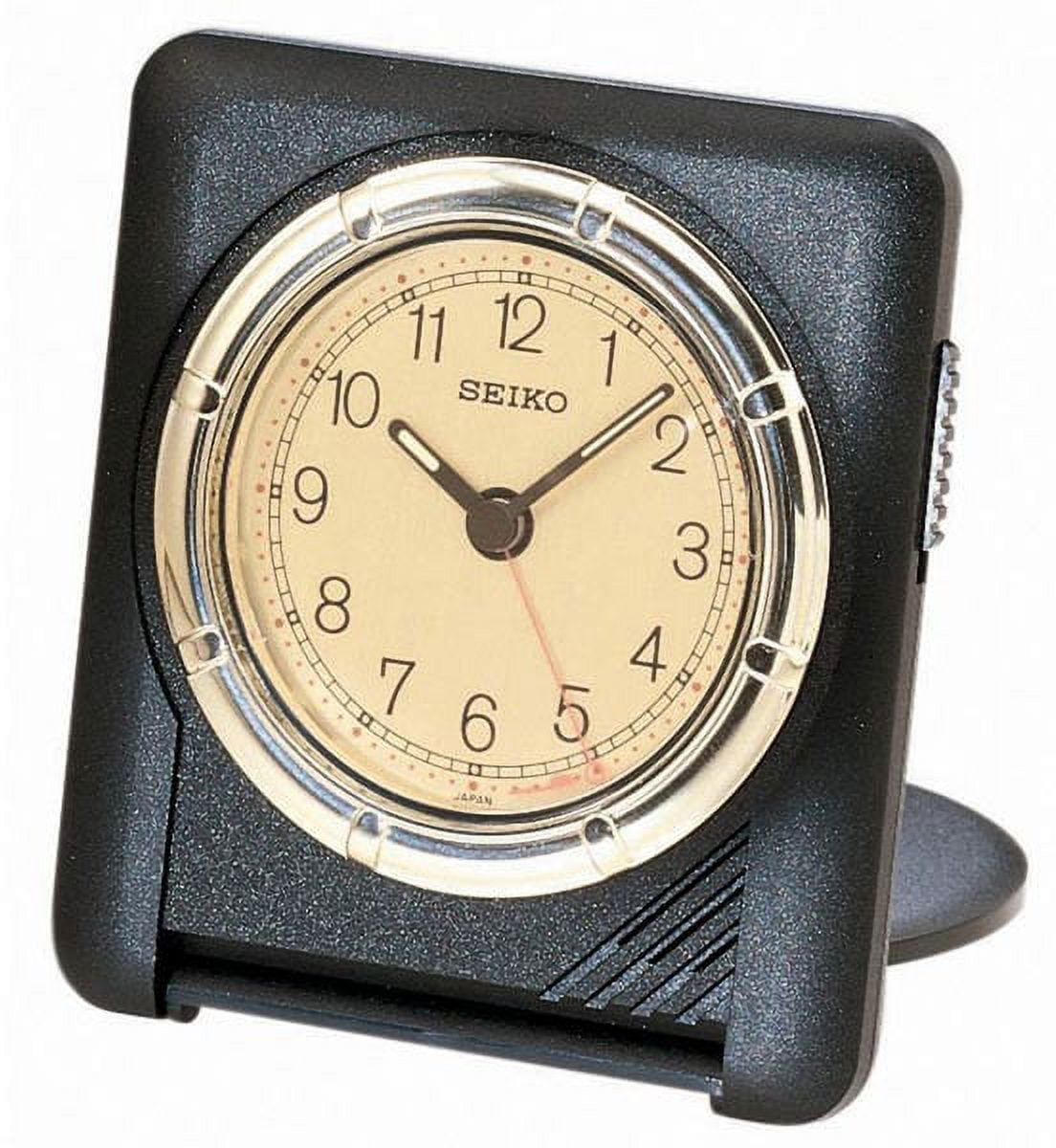 Seiko QUH304KRH Black Matte Case Travel Alarm Clock - Walmart.com