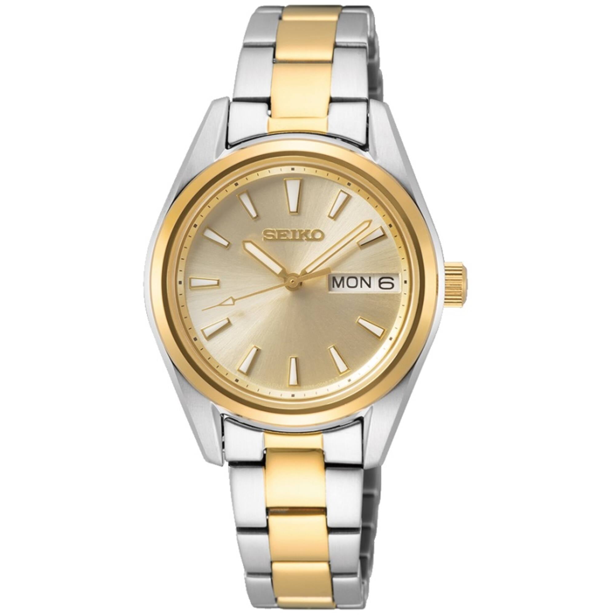 Seiko Quartz Gold Dial Two-tone Ladies Watch SUR354P1