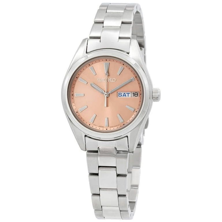 Seiko Quartz Peach Dial Ladies Watch SUR351P1 - Walmart.com