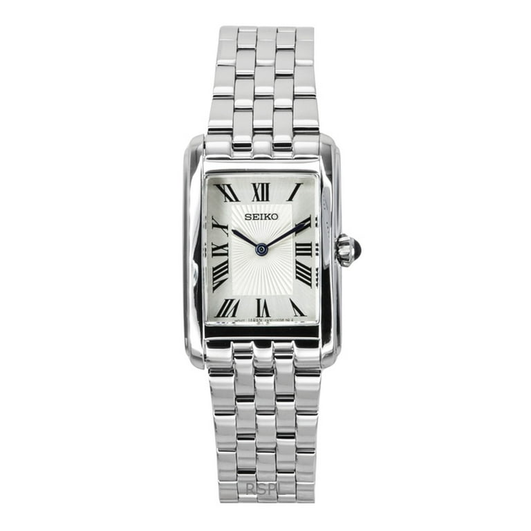 Seiko silver-tone stainless steel watch with white dial Seiko Classic Quartz White Dial Ladies Watch SUR609P1  main image 4