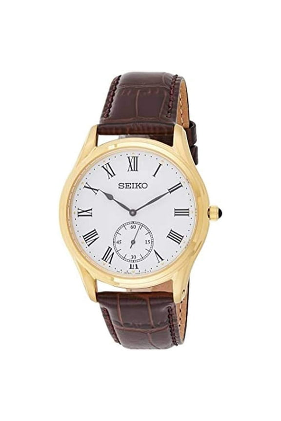 Quartz White Dial Men's Leather Watch SRK050P1
