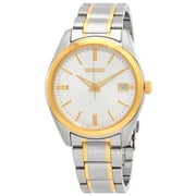 Seiko Essentials Quartz White Dial Stainless Steel Mens Watch