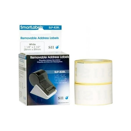 Seiko Removable Adhesive Address Labels, 1-1/8 x 3-1/2, White, 260/Box