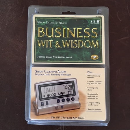 Seiko SII Travel Calendar Alarm Clock - Business Wit & Wisdom DF-4452B
