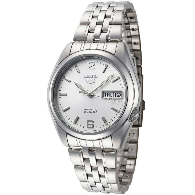 Seiko SNK385K1 Men's Series 5 Silver Tone Dial Automatic Watch