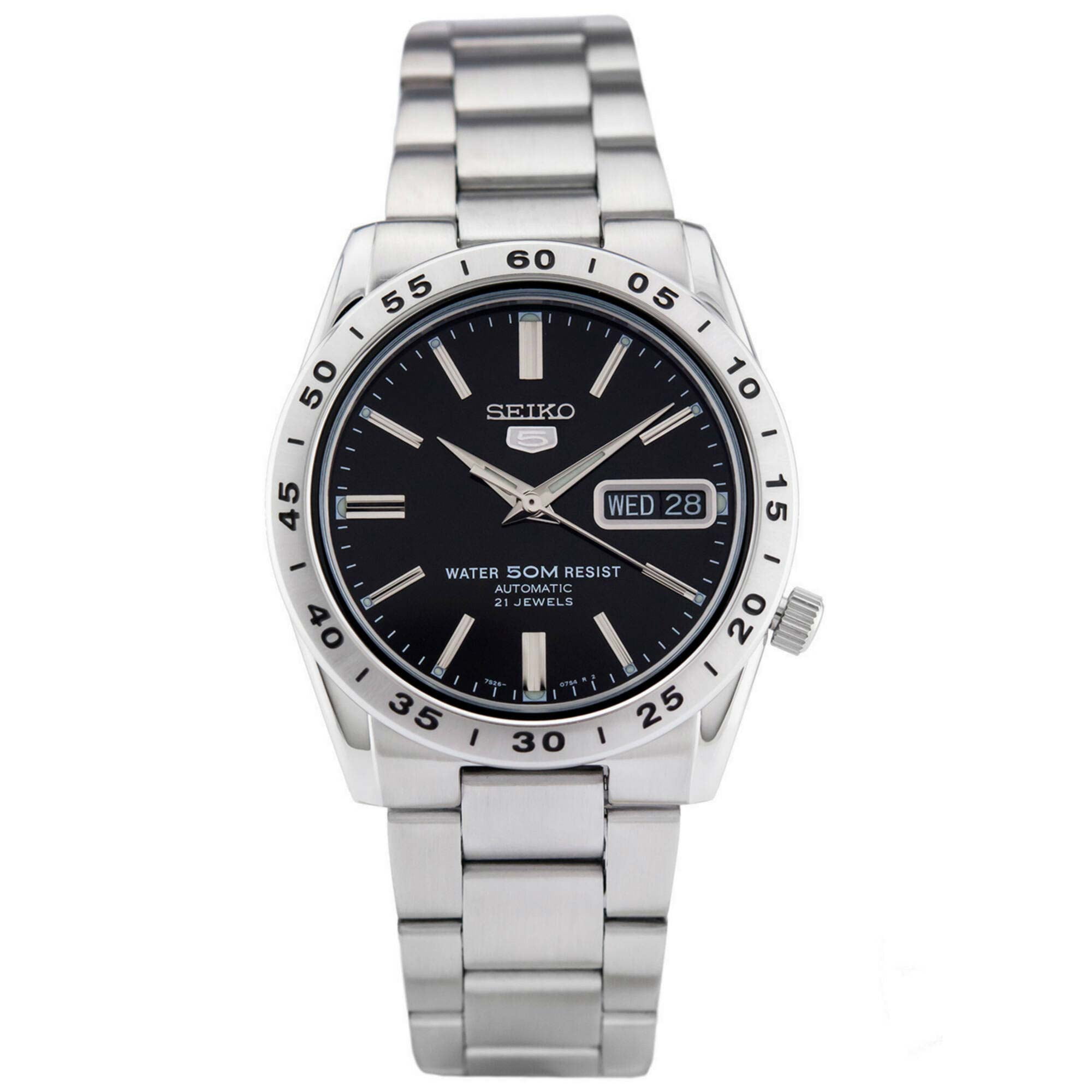 Seiko SNKE01 Men's Series 5 Black Dial Bracelet Automatic Watch
