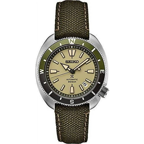 Seiko Male 20mm Stainless Steel Wristwatch, Green